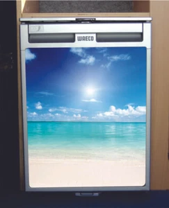 Waeco CRX50 Vinyl Fridge Sticker Wrap Print - Beach Scene - Picture 1 of 1