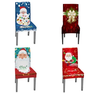 Weihnachten Stuhlbezug Stretch Stuhlüberzug Stuhlhussen Esszimmer Party Deko - Bild 1 von 8