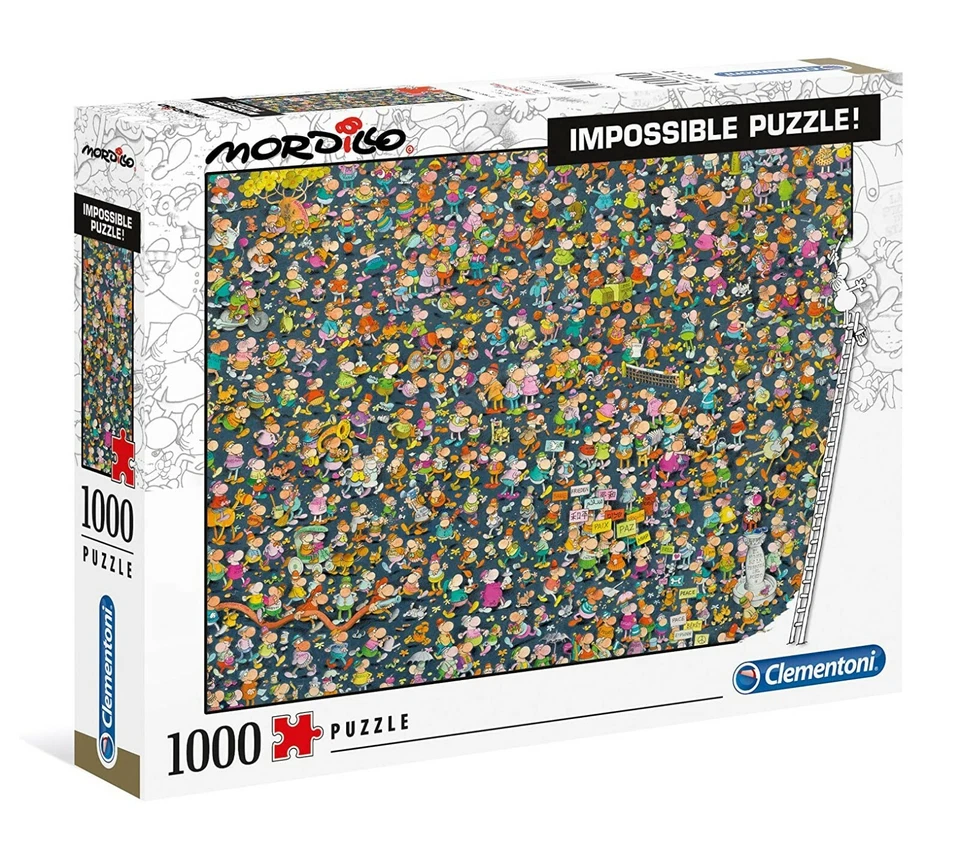 Puzzle Clementoni "impossibile" 1000 pezzi Mordillo fumetti persone uomini donne - Immagine 1 di 1