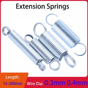 Extension Spring Wire Dia 0.3/0.4mm Galvanized Double Loop/Hook Expansion Spring - Picture 1 of 10