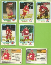 1981-82 Topps Hockey CALGARY FLAMES  7 CARD LOT # 6-24-26-30-43-48-48