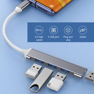 Multi Type C Dock Hub Connector to USB 3.0 4 Port OTG For Phone MacBook iPad - Image 1 of 4