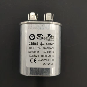 Condensador de funcionamiento del motor eléctrico Run Cap 10 MFD 370vac 10uf 50/60HZ CBB65 20618 - Imagen 1 de 2