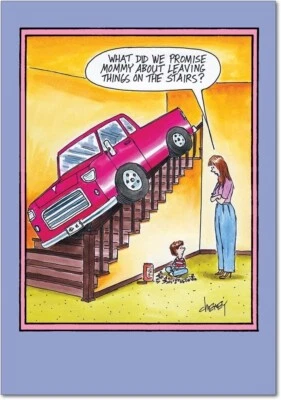 NobleWorks, Leaving Things on Stairs - Funny Happy Mother's Day Card - Image 1 of 2