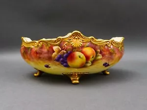 Tazón central de fruta pintada a mano firmado a mano Coalport England Richard Budd (Leer) - Imagen 1 de 10