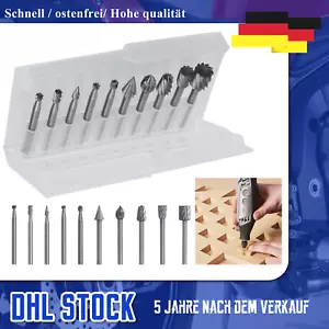 10tlg Frässtift HSS Fräsen Bohrer Set Für-Dremel Werkzeuge 1a Qualität Gravieren - Bild 1 von 11