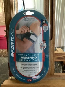 Brazalete reflectante Sportline para caminar con bolsa con cremallera deportes fitness nuevo - Imagen 1 de 3