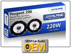 Peugeot 206 Front Door speakers Alpine 17cm 6.5" car speaker kit 220W Max power - Picture 1 of 2