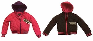 Children Kids Girl Winter Warm Hood Coat Pink Black Jacket- Size S (7) - Picture 1 of 8