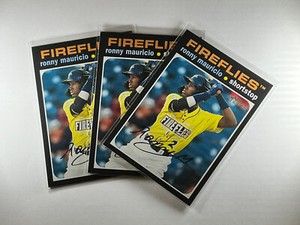 2020 Topps Heritage Minors Baseball Ronny Mauricio #17 New York Mets 3 Card