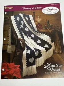 Hearts on Velvet Afghan Crochet Pattern Card Needlecraft Shop - Picture 1 of 5