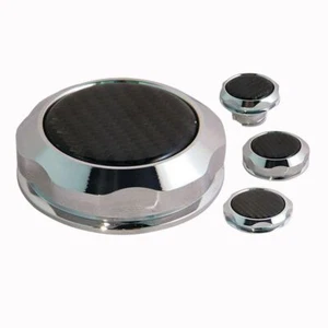 Holden LS2 VZ VE Billet Chrome Engine Cap Cover Set w/ Carbon Fibre Inserts SS - Picture 1 of 4
