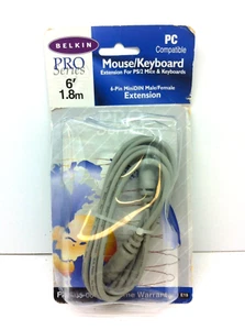 New Belkin F2N035-06 PS/2 Keyboard/Mouse Extension Cable MiniDIN Male/Female 159 - Picture 1 of 2