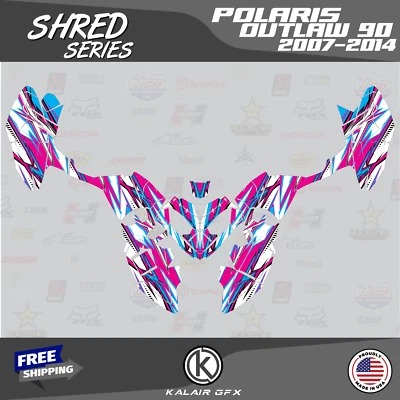 Kit de gráficos para POLARIS OUTLAW 90 (2007-2014) Shred Series - Magenta 16-MIL Foto 1 de 4