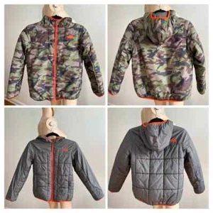 The North Face Reversible Boys Camo/Gray Puffy Jacket Size 10/12 M - Picture 1 of 16