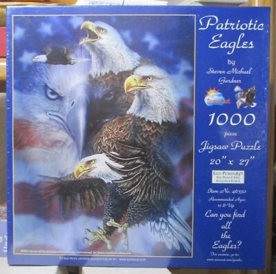 PATRIOTIC EAGLES BY STEVEN MICHAEL GARDNER - NEW- SUNSOUT PUZZLE - Image 1 of 2