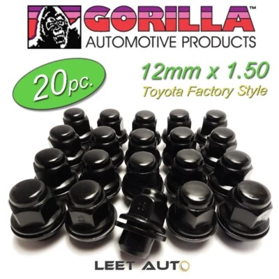 (20pc.) Gorilla Lug Nuts, Black, Toyota Lexus Factory Style, 12x1.5, 73138TBC - Image 1 of 4