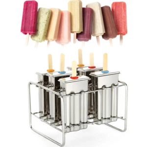 6pcs DIY Ice Cream Makers Stainless Steel Popsicle Mold Kit Stick Holder Home - Picture 1 of 8