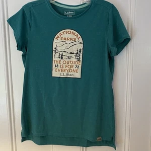 L.L. Bean T-Shirt Damen S grün Nationalpark Grafik Tee Outdoor RN# 71341 - Bild 1 von 7