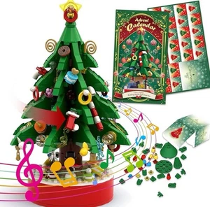 The Building Blocks Christmas Tree Advent Calendar Kit Holidays Eight Tone Box - Picture 1 of 8