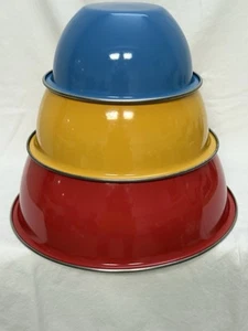Westbend Primary Porcelain COLOR Stainless Steel Mixing Bowls NOS New in Box MCM - Picture 1 of 8