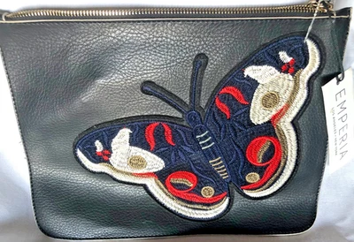Nuevo Bolso sin Mano Emperia, Bolso de Mano Negro, Muñequera, Cuero Vegano Mariposa Apleque Foto 1 de 4