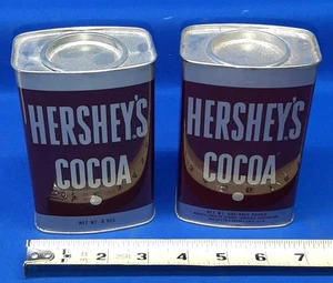 Lot Of 2 Vintage Hershey’s Cocoa Tin 8 oz Empty Half Pound Advertising Tins - Bild 1 von 8