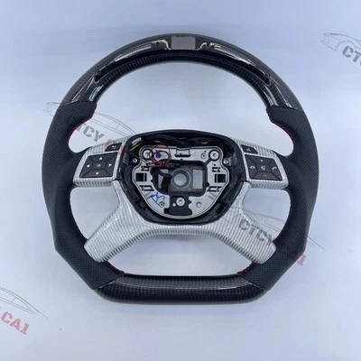 Custom Carbon Fiber Steering Wheel for Benz GL350 GL450 GL550 ML250 ML350 ML400 - Image 1 of 4