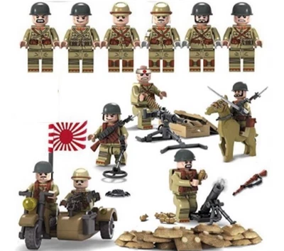 Former Japanese Army Soldiers Block Set –6 Figures + Weapons Military Japan Me - Image 1 of 4