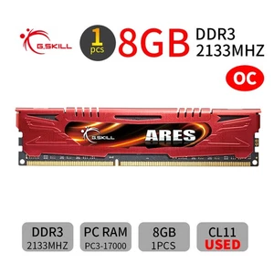 G.Skill Ares 8GB DDR3 OC 2133MHz PC3-17000U 240Pin Desktop Gaming Memory RAM Red - Picture 1 of 6