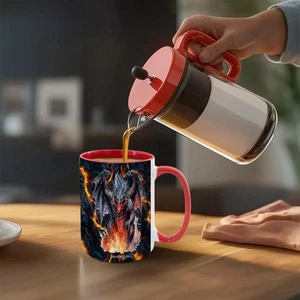 Dragons, großer 15 Unzen Keramik, spülmaschinenfester Kaffeebecher - Hergestellt in den USA - Bild 1 von 16