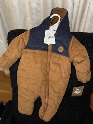 Cochecito Eddy Bauer Niños Acolchado Pana Piel Sintética Forrado Bunting Cremallera Talla 0/3M Foto 1 de 2