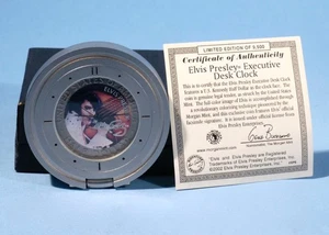 Elvis Presley Executive Desk Clock Half Dollar Face By Morgan Mint - Imagen 1 de 11