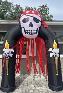 Gemmy Halloween Haunted Living 9 piedi proiezione arco pirata gonfiabile - Foto 1 di 9