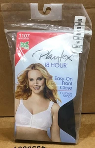 Playtex Black Lace Bra 18 Hour Easy On Front Close Cushion Straps BB5 - Picture 1 of 4
