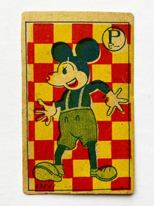 Mickey Mouse "Menko" 1940's Japanese Vintage Card - Disney SUPER RARE+++ - Picture 1 of 11