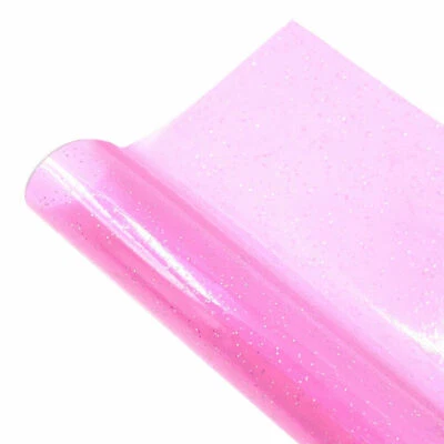 Transparent Glitter Powder PVC Jelly Vinyl Fabric for Knotbows Bags Hairs Decor - Image 1 of 4