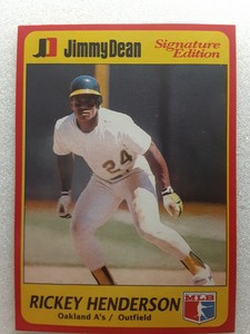 Rickey Henderson 1991 Jimmy Dean Signature Edition