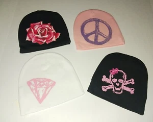 Lote de 4 Gorros Gorros Rosa Eje Bebé Niña Talla S (6-12 Meses), Nuevos con Etiquetas - Imagen 1 de 9