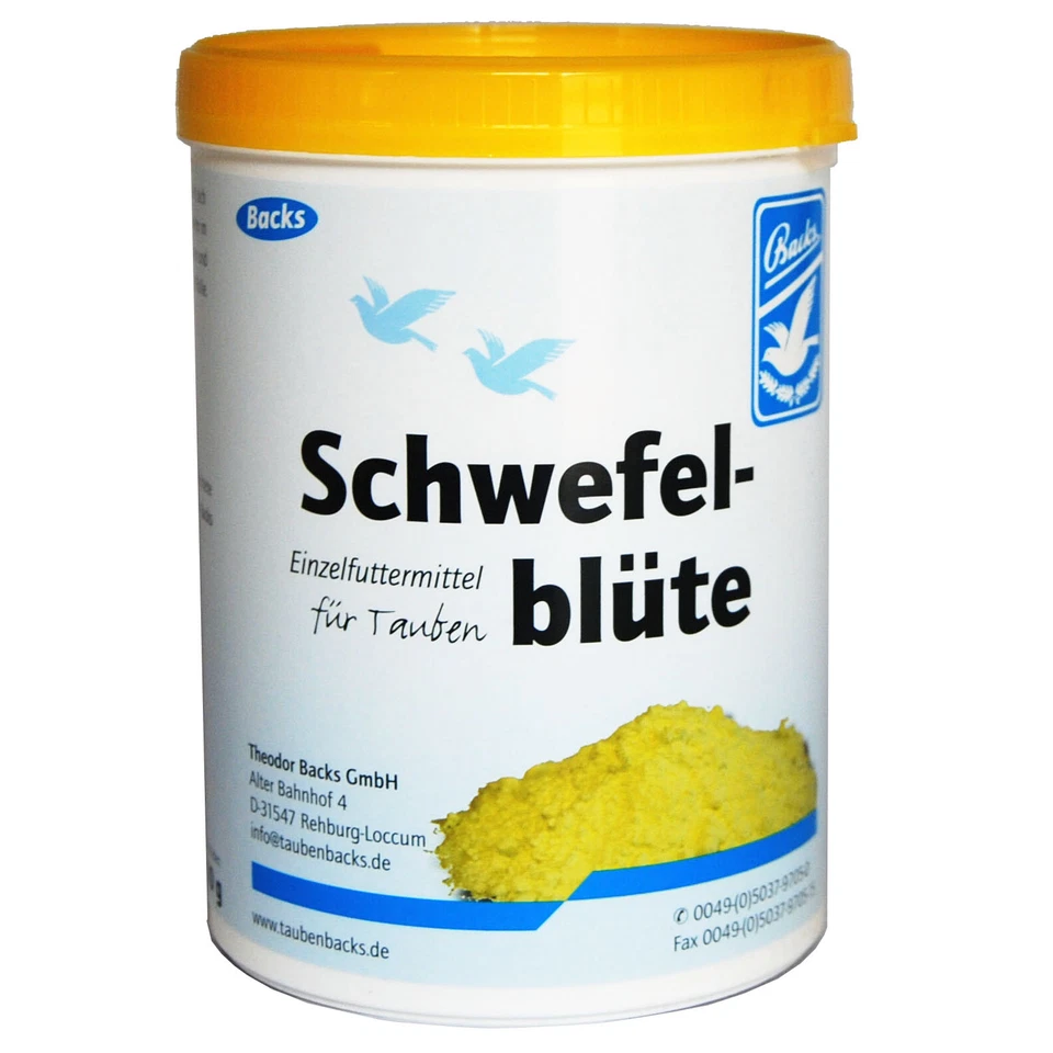 Backs Schwefelblüte 600g (99,95% Schwefel - geeignet für Pferde, Vögel, Tauben)