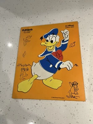 Rompecabezas de madera vintage Playskool Walt Disney Pato Donald #190-2 8 piezas Foto 1 de 4