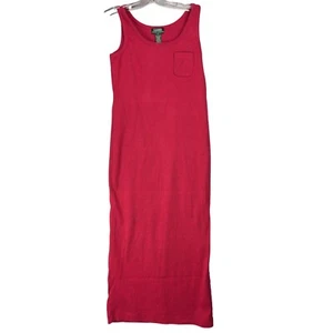 Vintage Lauren Ralph Lauren ärmelloses Maxikleid Damen S rot bestickt Tasche - Bild 1 von 9