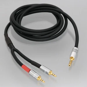 Cable de inserción equilibrado de audio enchufe TRS estéreo de 4,4 mm macho de 5 polos a 2 x 3,5 mm 1/8" - Imagen 1 de 3