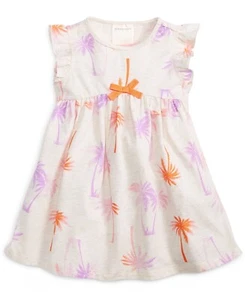 First Impressions Tie-Dyed Palm Tree Dress Baby Girls 6-9 Months White Pullover - Picture 1 of 13
