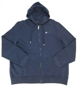 TRUE RELIGION Para hombres 2XL Sudadera con Capucha Cremallera Completa Clásica Azul As 101686 Nueva con Etiquetas - Imagen 1 de 11