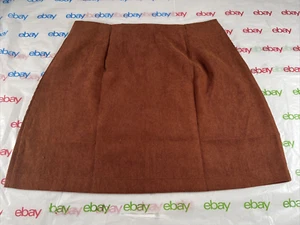 Shein Womens Mini Corduroy Skirt Zip Back Size Medium - Picture 1 of 11