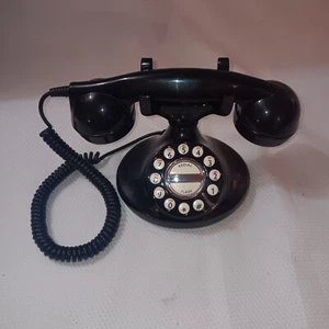 Microtel Phone Corp Rotary Push Button Phone Black 966 Vintage Retro Untested - Picture 1 of 3