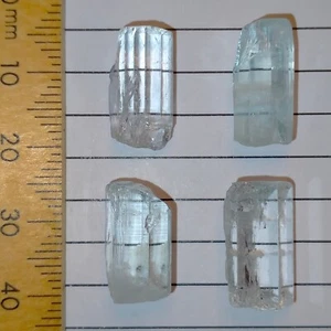 Aquamarine & Goshenite rough natural crystals loose raw gemstones Shigar 37.3ct - Picture 1 of 6