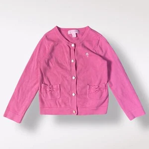 Lilly Pulitzer Long Sleeve Bow Pocket Cardigan Girls Size S (4-5) Pink - Picture 1 of 10