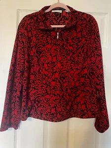 Coldwater Creek Niñas Rojo Negro Franela Cuarto Cremallera XL - Imagen 1 de 3